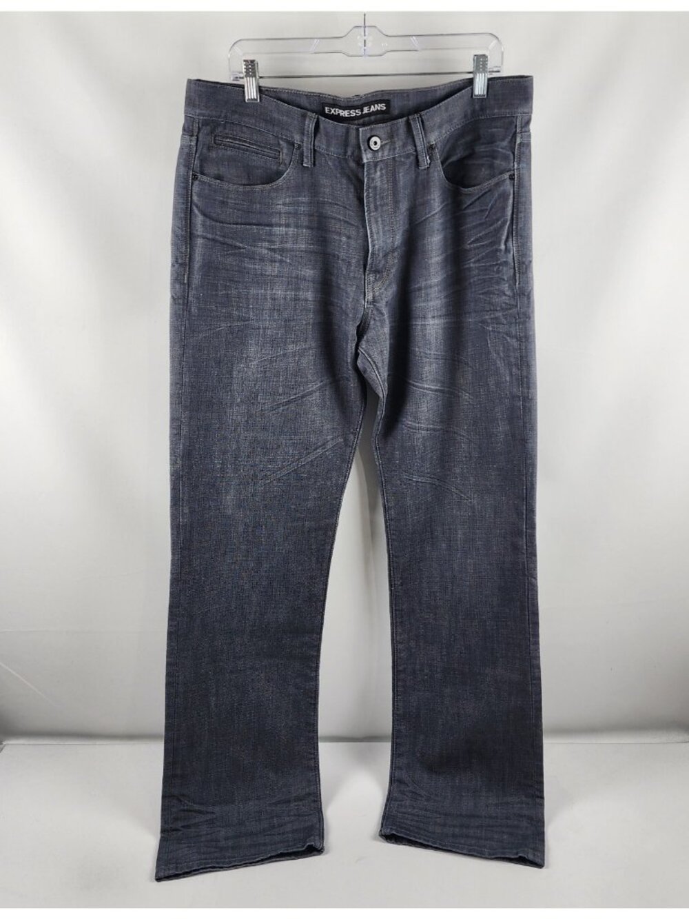 Express Jeans Mens 34x34 Blake Loose Fit Bootcut Leg Gray Denim